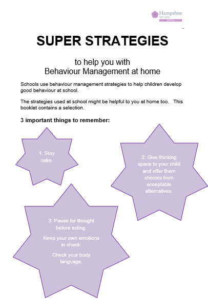 Image of the front page of the Behaviour Management Strategies booklet