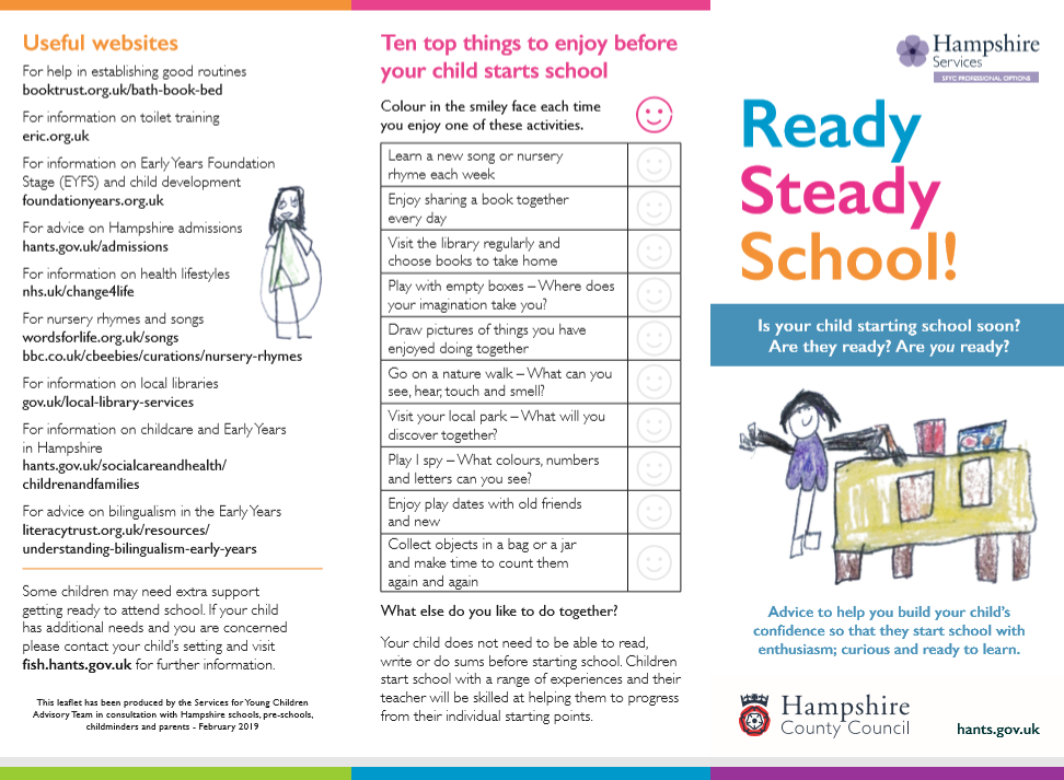 Image of the School Readiness leaflet